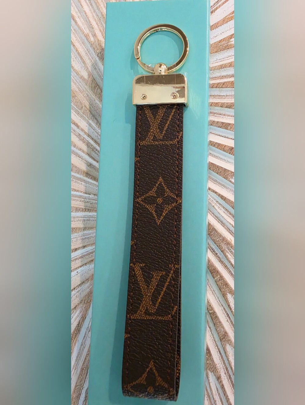 Louis Vuitton Repurposed Canvas Wristlet Strap with Gold Hardware